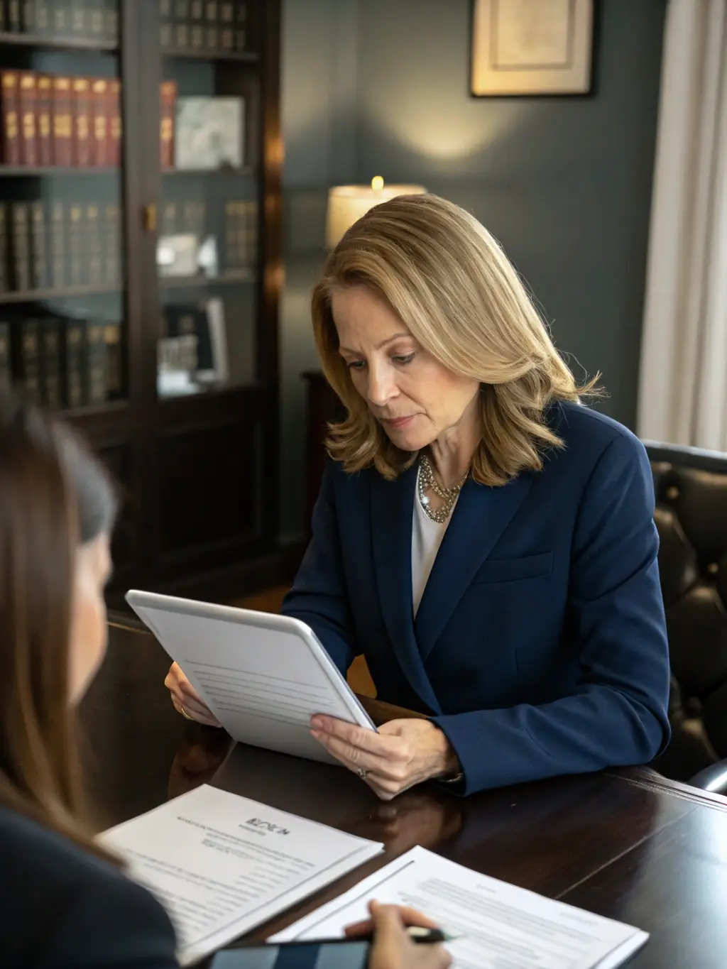 A professional image of a FANNIETECH consultant working with a client, reviewing talent acquisition strategies. The setting is a modern office, emphasizing collaboration and expertise.