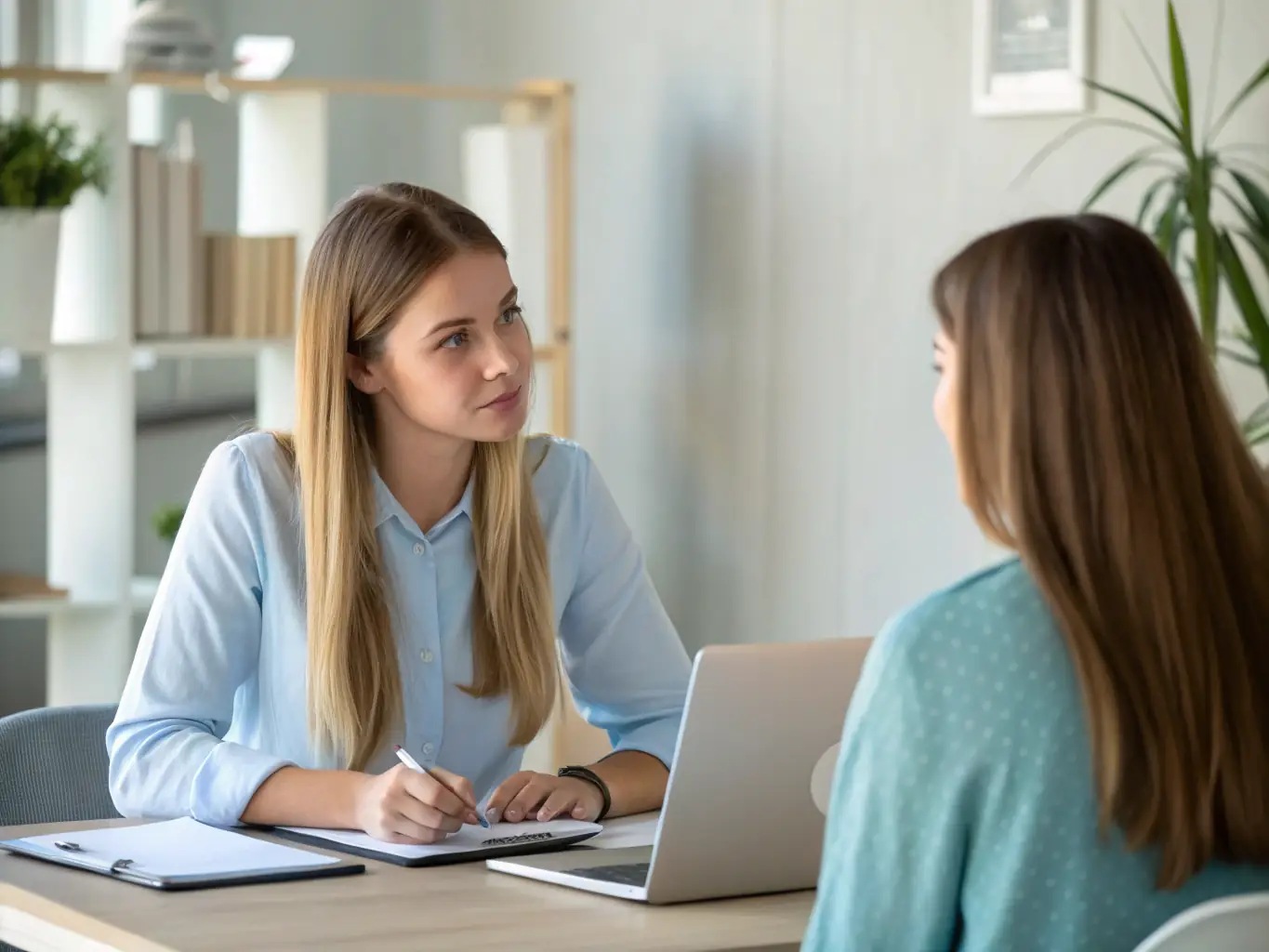A FANNIETECH career coach providing guidance and support to a job seeker, highlighting their dedication to helping individuals achieve their career goals.