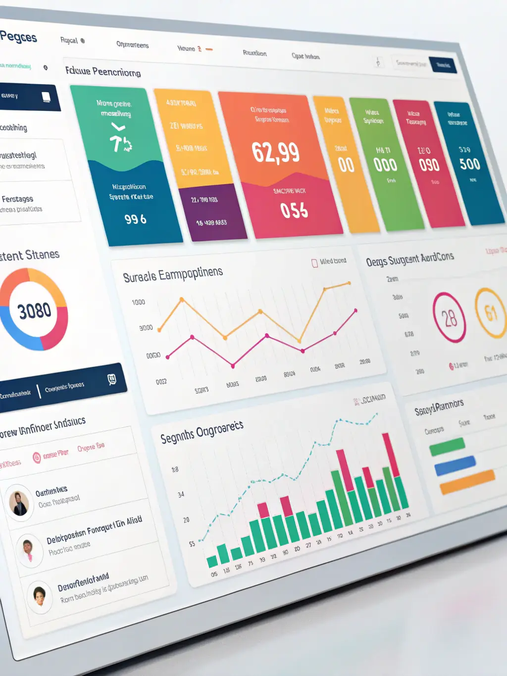 An employee engagement dashboard within ClouderixAI, illustrating improved retention rates and employee satisfaction at FANNIETECH.