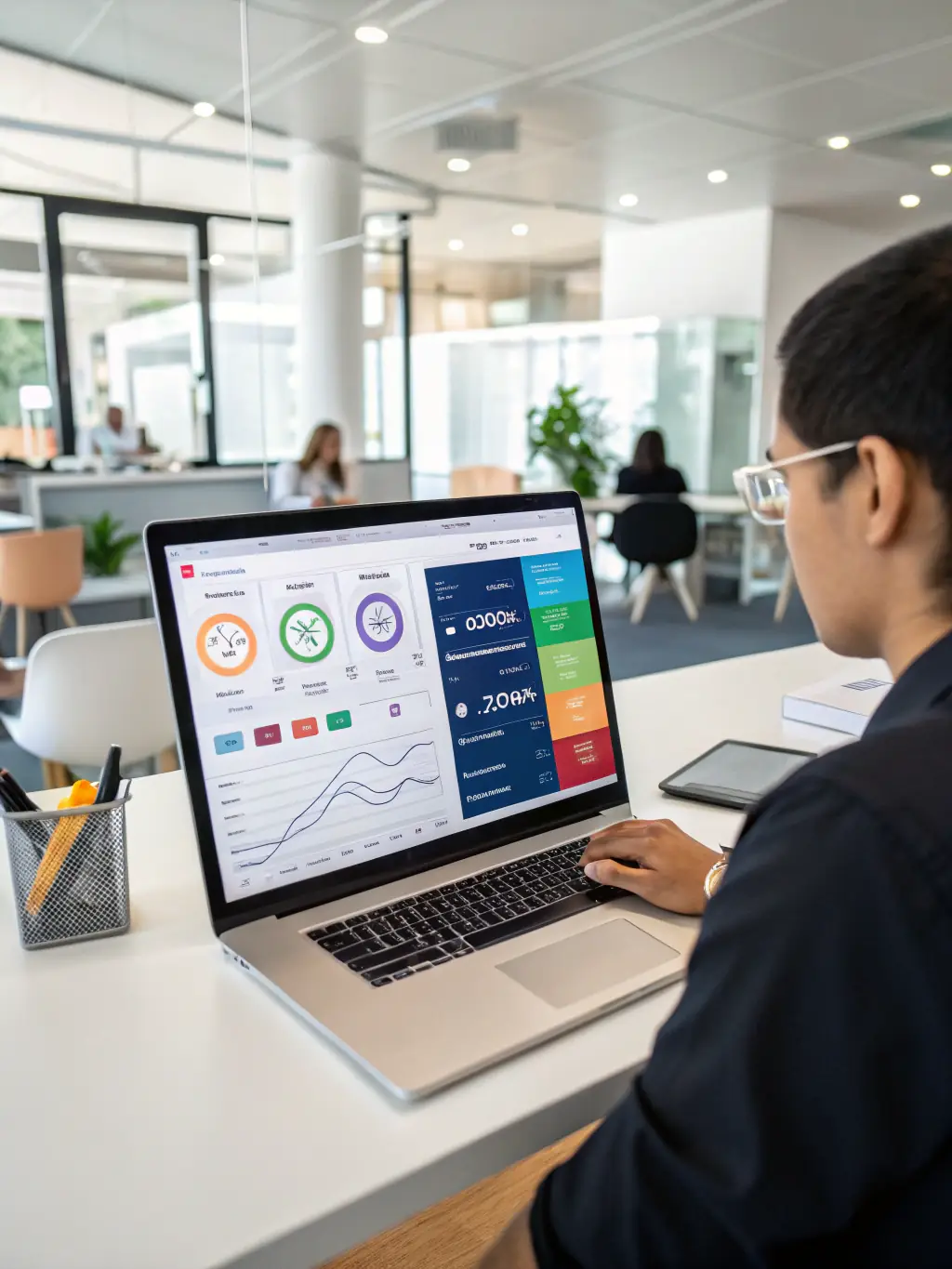 A visual representation of ClouderixAI's workforce analytics dashboard, highlighting key insights and trends for FANNIETECH's clients.